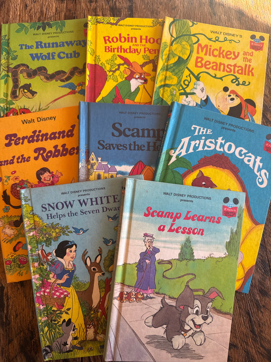 Vintage Walt Disney Hardcover Storybook Collection – Set of 8